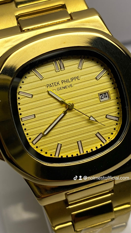 Mens Branded Watch Full Golden - Stainless Steel