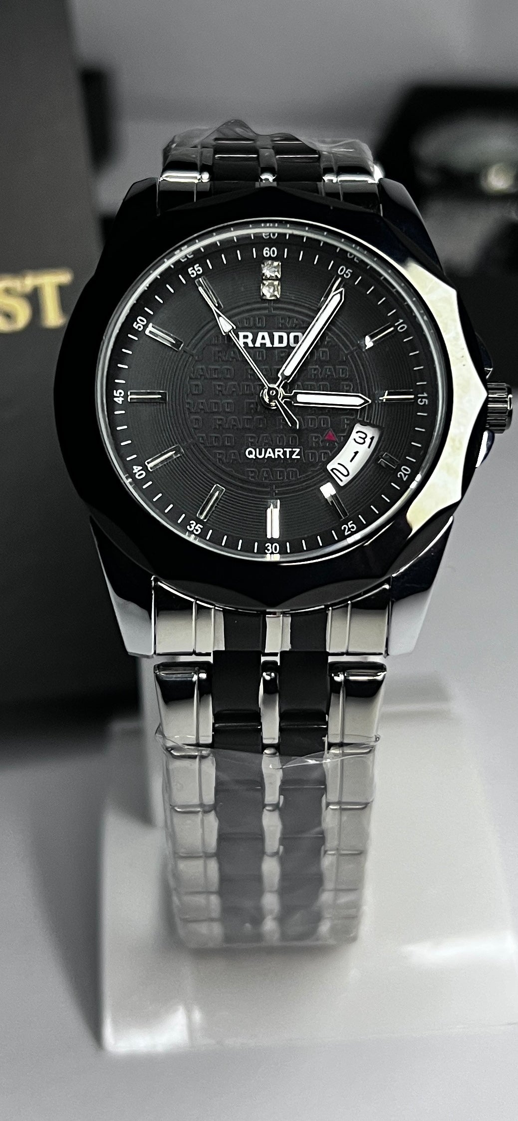 RADO Quartz Classic Black Ceramic & Stainless Steel Watch