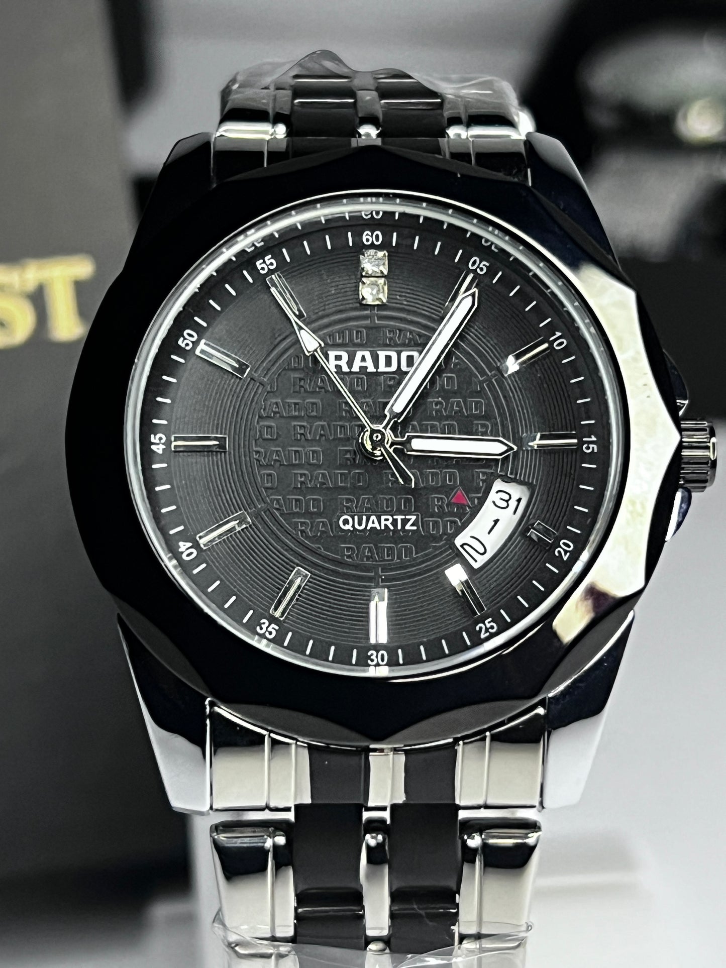 RADO Quartz Classic Black Ceramic & Stainless Steel Watch