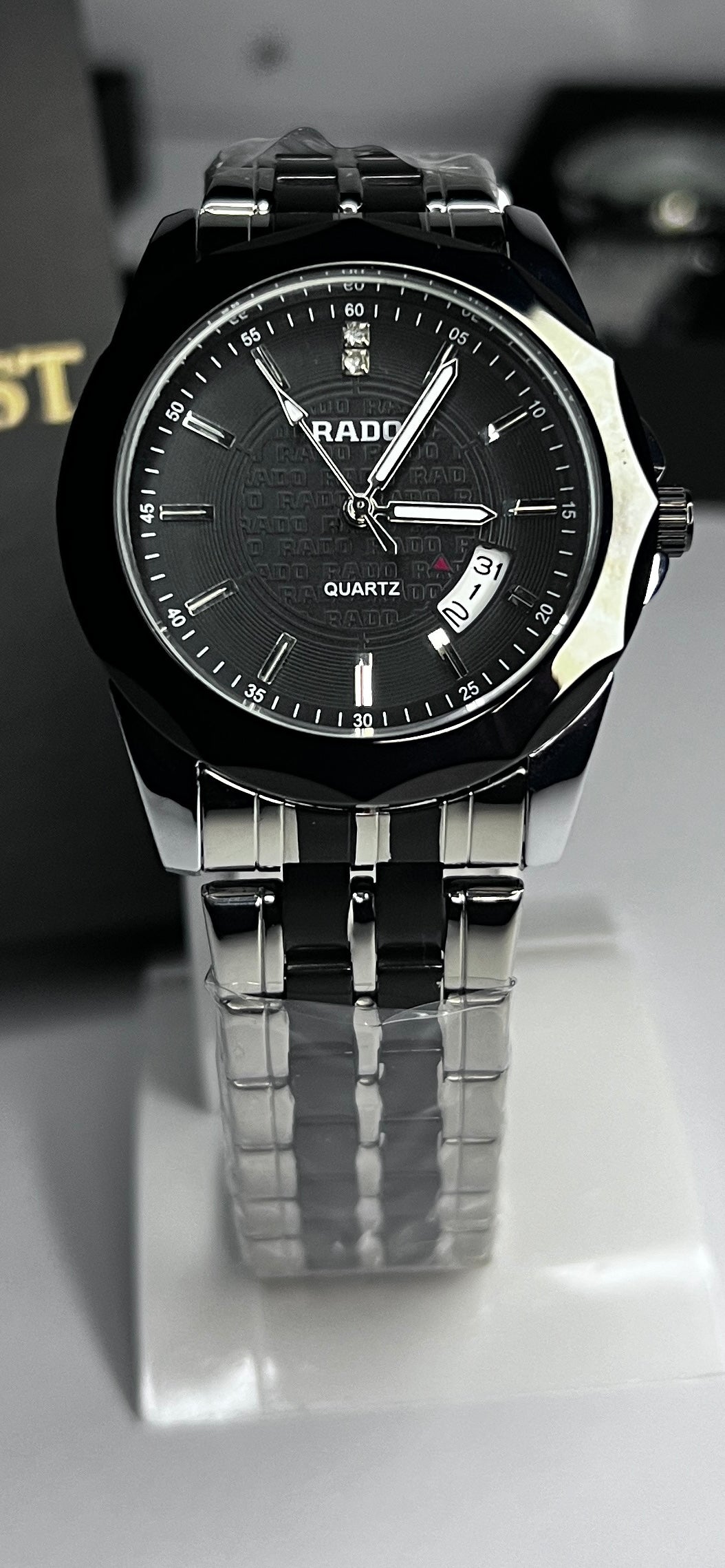 RADO Quartz Classic Black Ceramic & Stainless Steel Watch