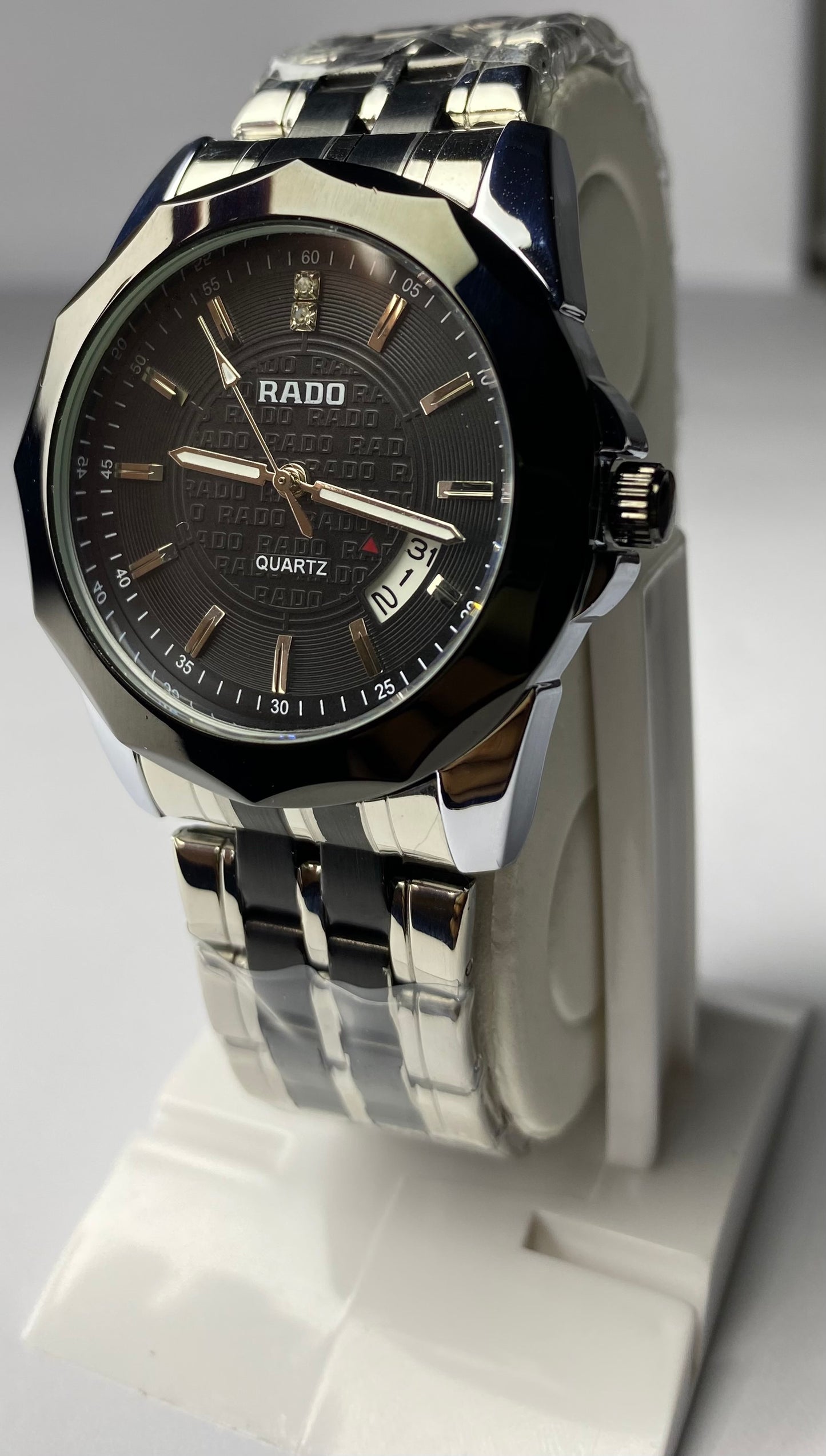 RADO Quartz Classic Black Ceramic & Stainless Steel Watch