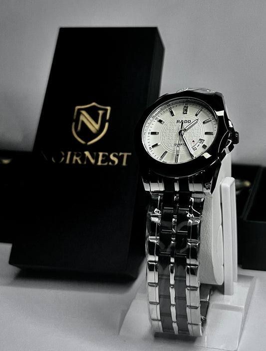 Rado Quartz Luxury Men’s Wrist Watch – Silver & Black