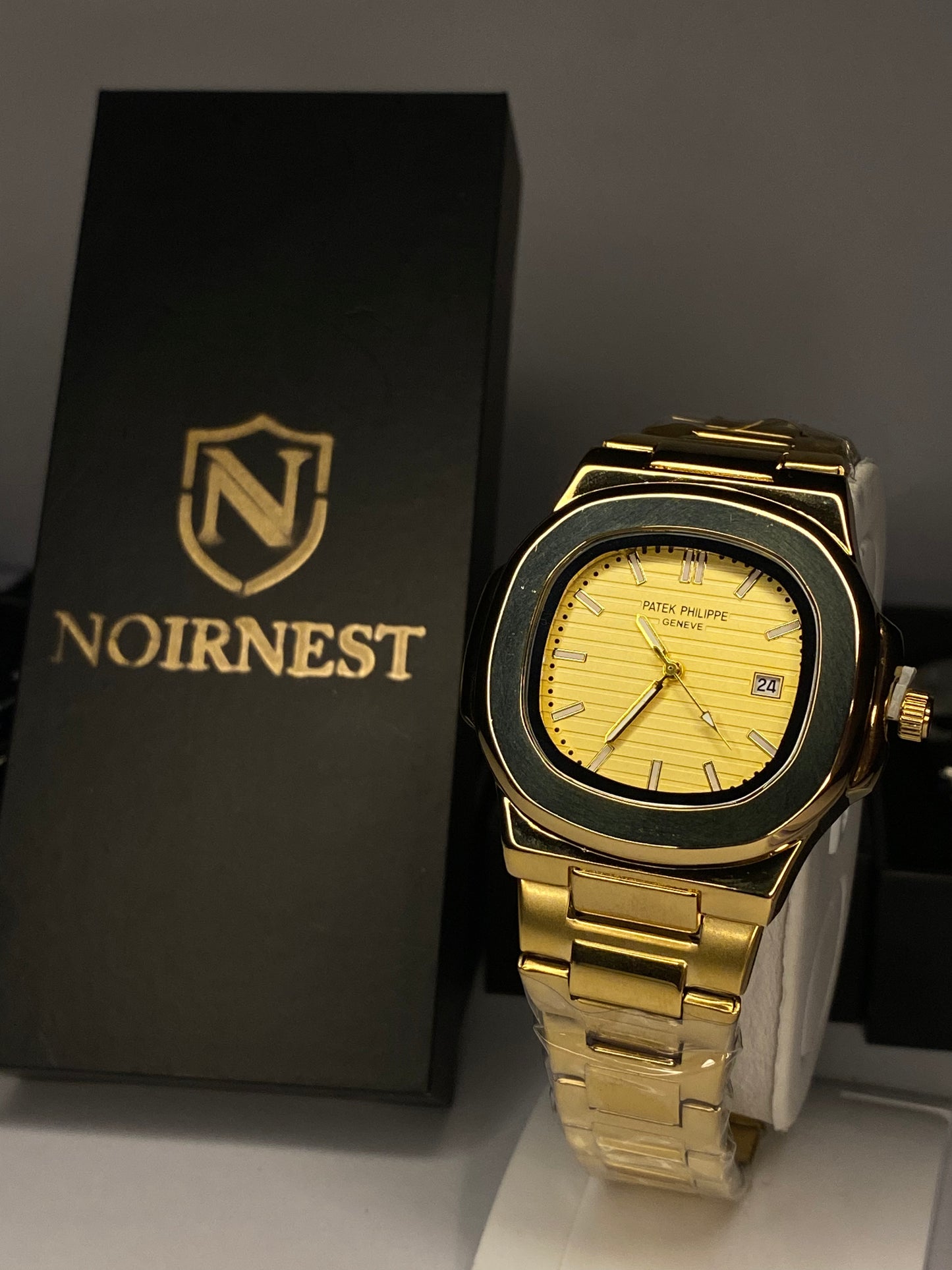 Mens Branded Watch Full Golden - Stainless Steel