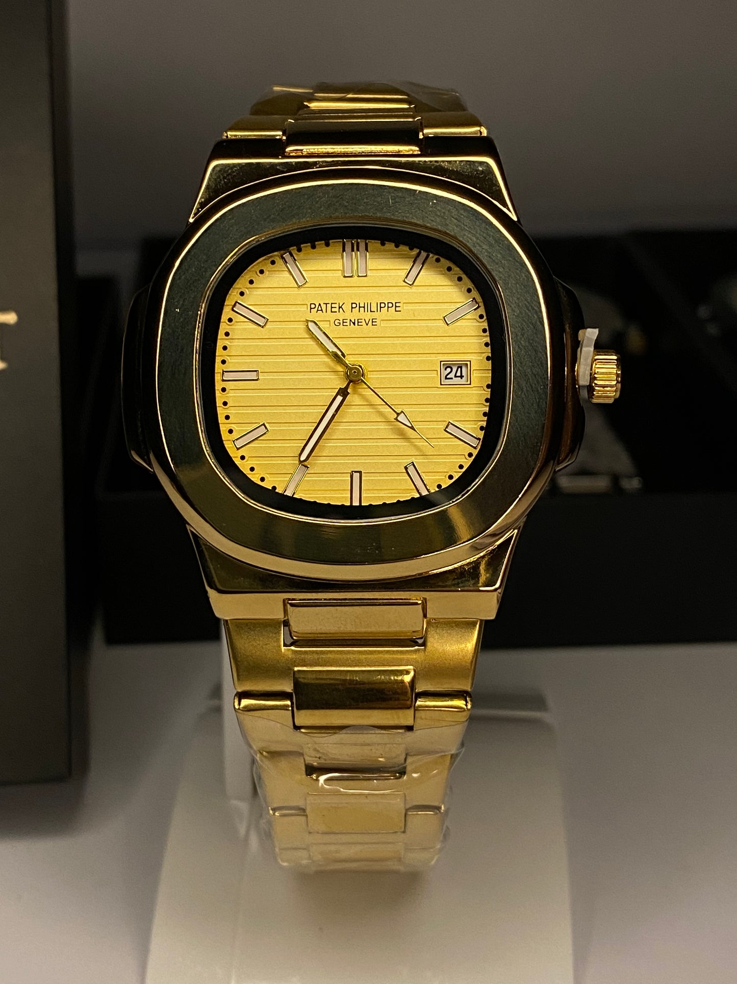 Mens Branded Watch Full Golden - Stainless Steel