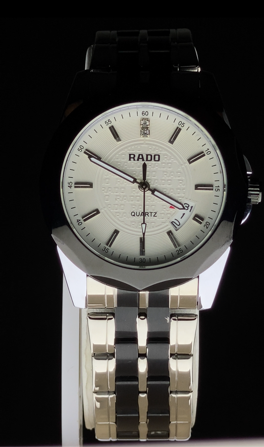 Rado Quartz Luxury Men’s Wrist Watch – Silver & Black