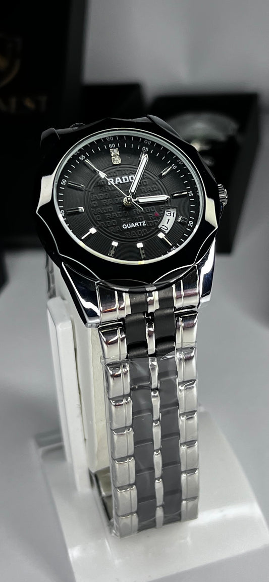 RADO Quartz Classic Black Ceramic & Stainless Steel Watch